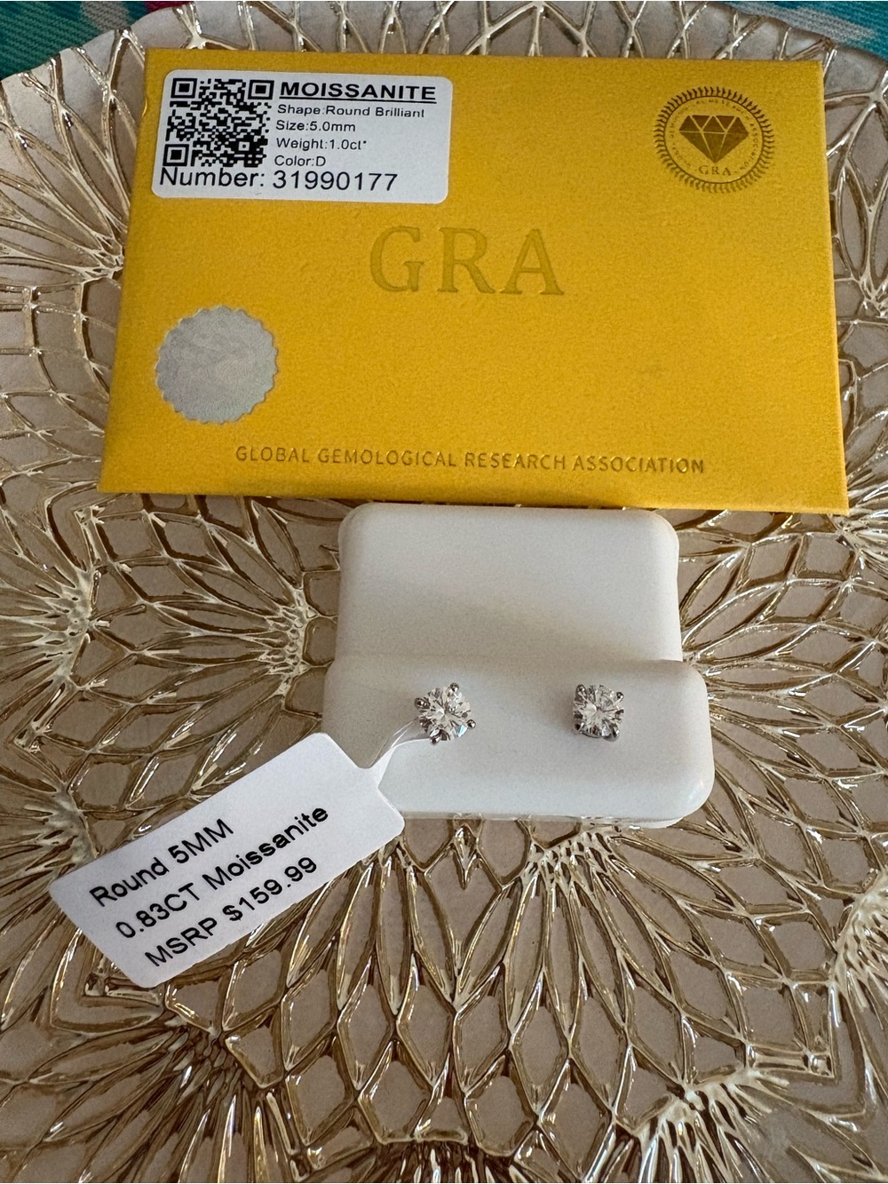 Moissanite Round 5mm Stud Earrings sterling silver